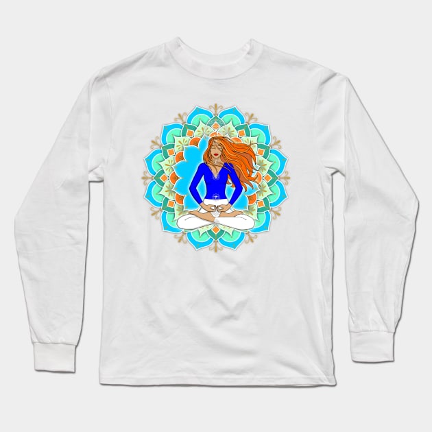 Mandala Listening to the Higher self Woman Long Sleeve T-Shirt by MandalaSoul